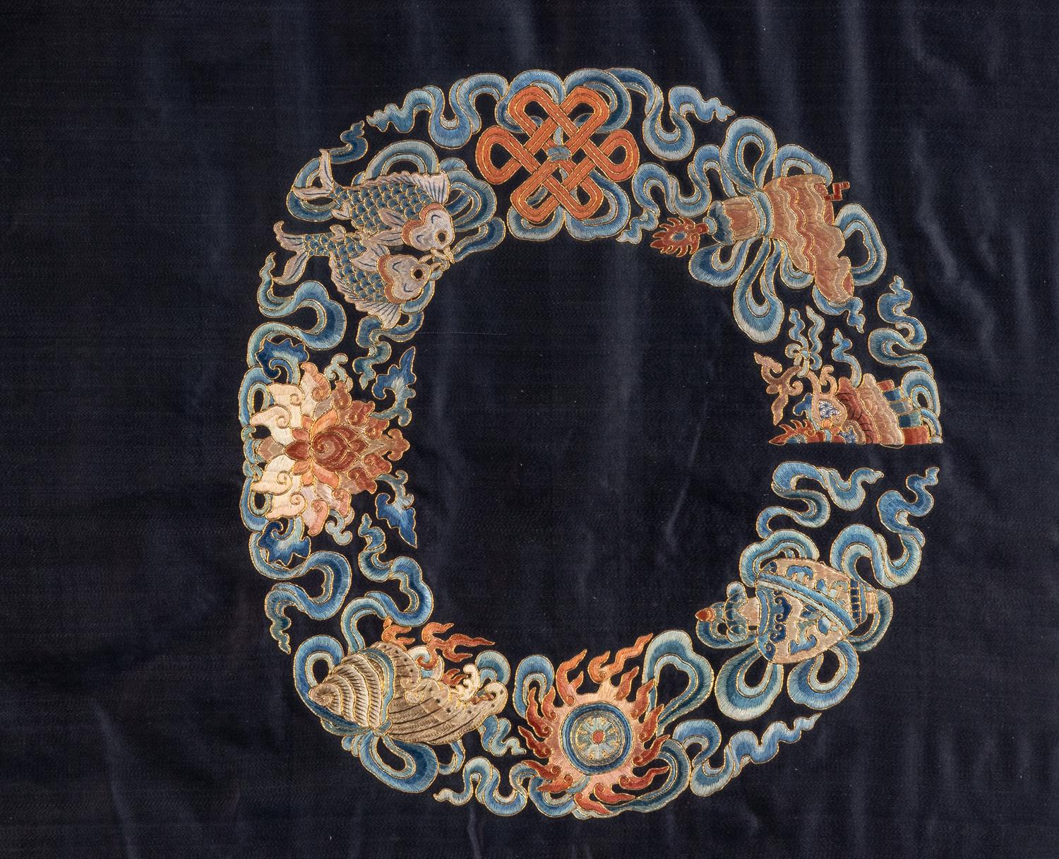A Collection of Chinese Embroidered Sleeve Bands and Collars