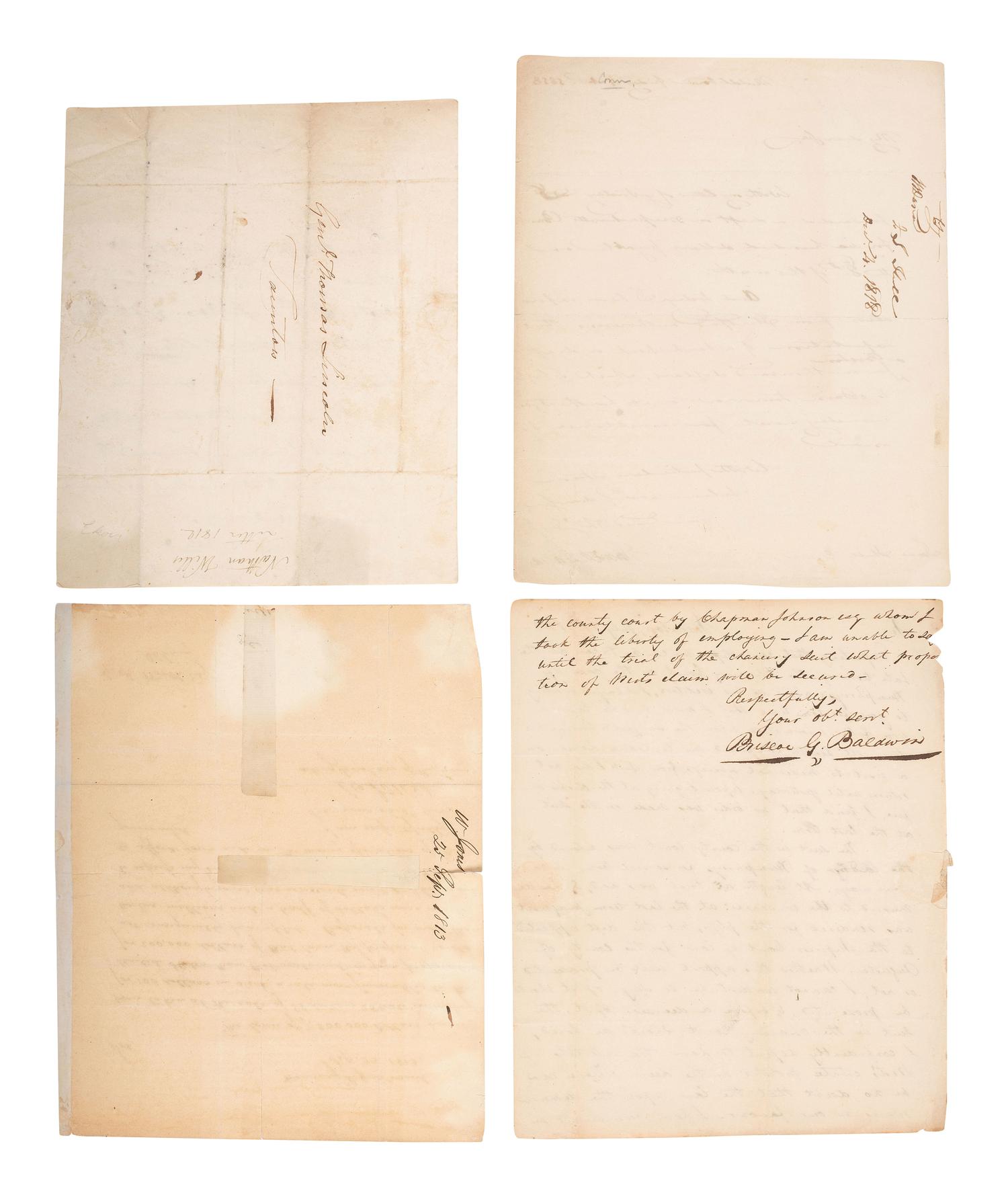 [WAR OF 1812]. Autographs associated with the War of 1812, including Commodore David PORTER (1780-1843).