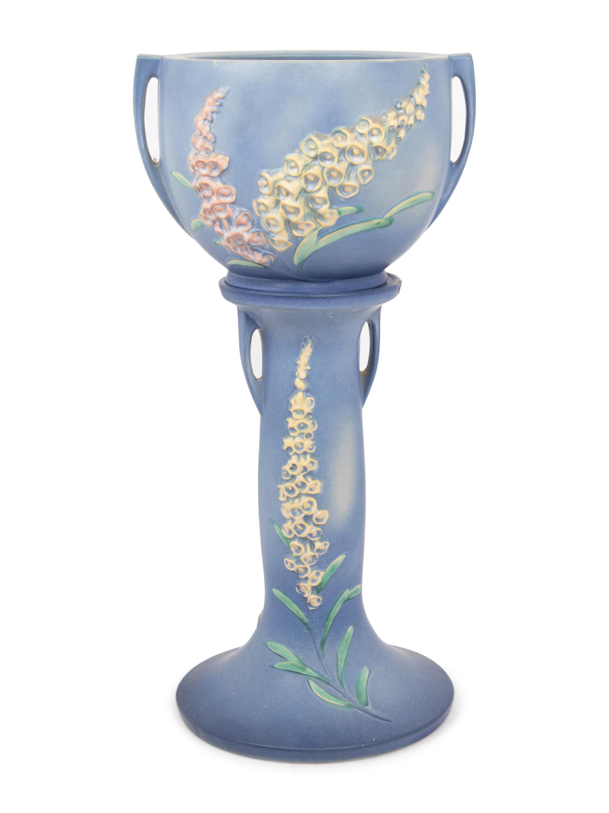 A Roseville Pottery Jardinière on Stand