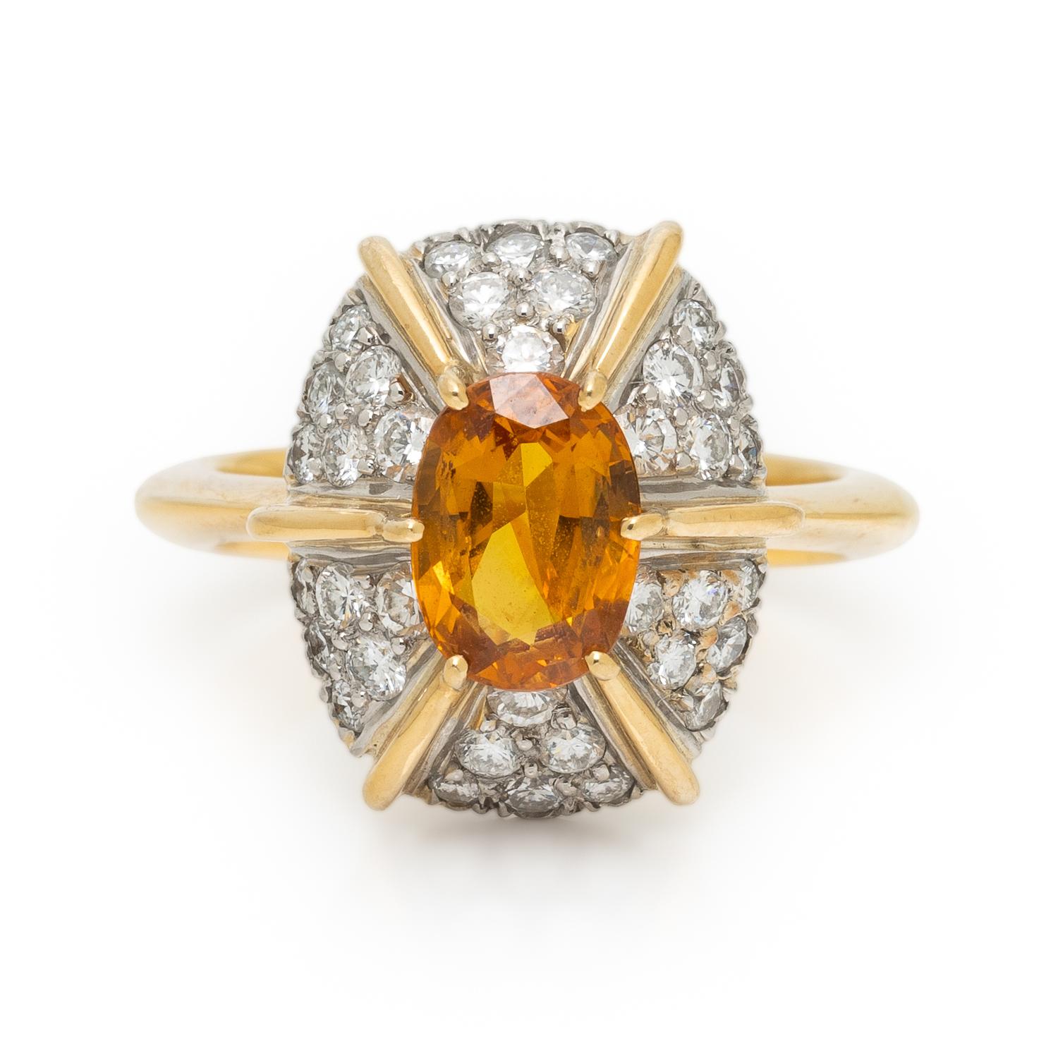 YELLOW SAPPHIRE AND DIAMOND RING