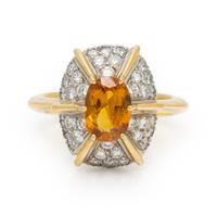 YELLOW SAPPHIRE AND DIAMOND RING