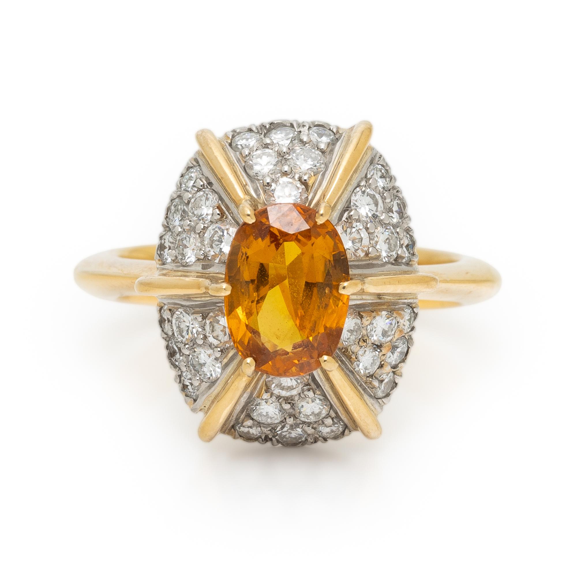 YELLOW SAPPHIRE AND DIAMOND RING