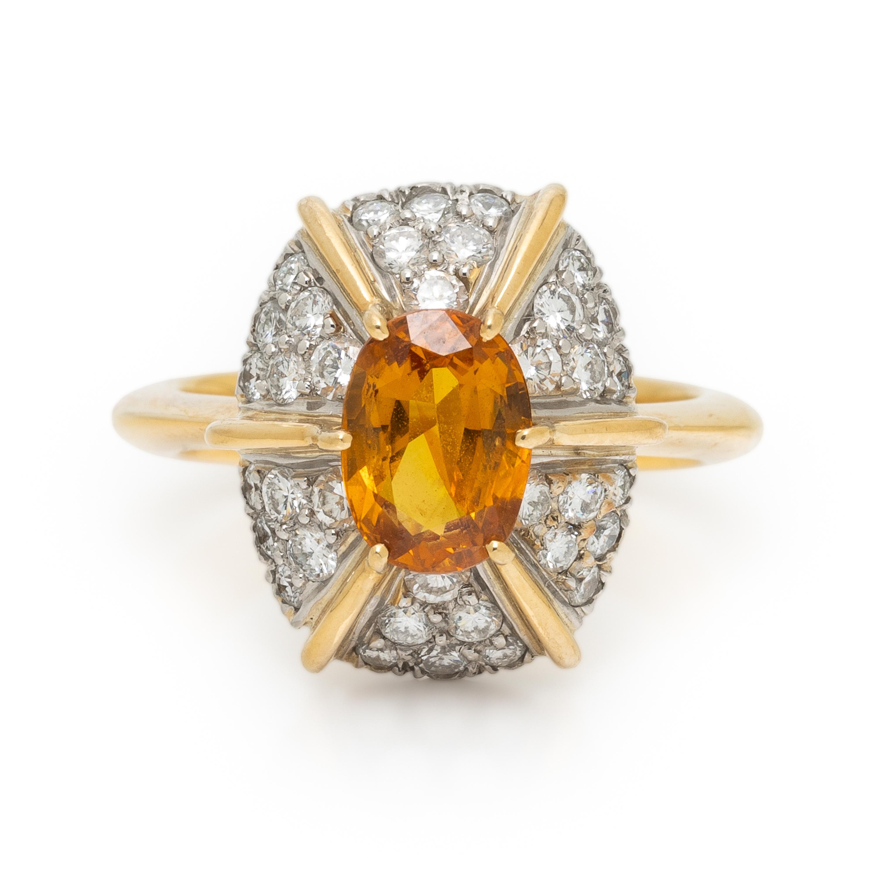 YELLOW SAPPHIRE AND DIAMOND RING