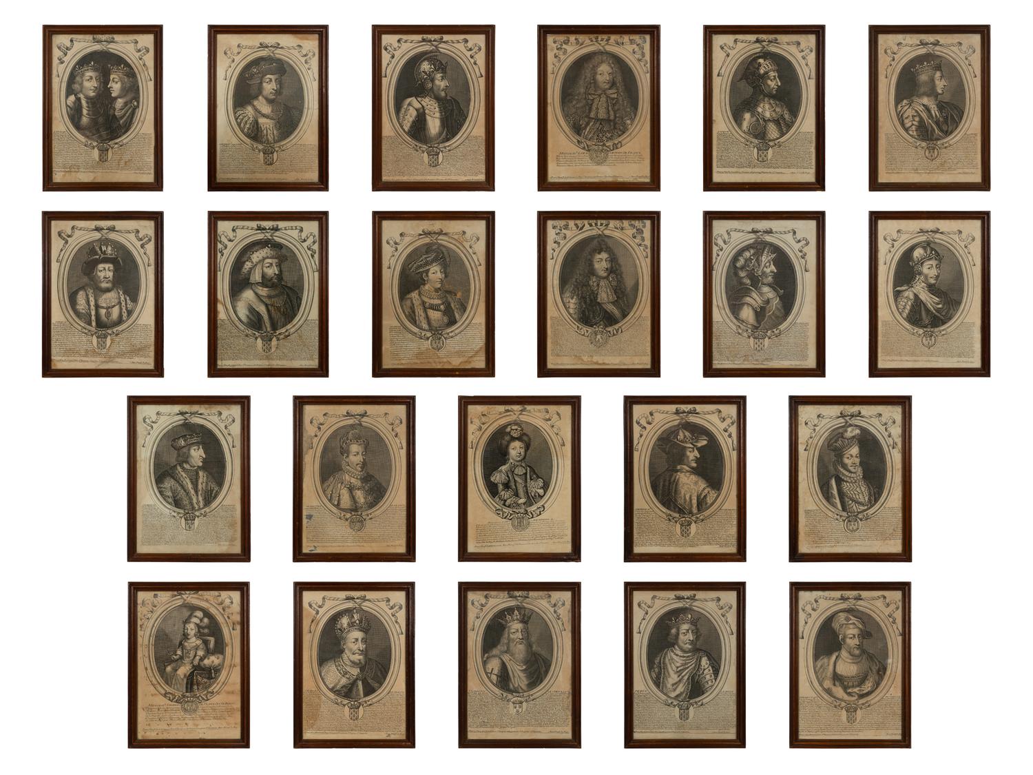 A Set of Twenty-Two Framed French Engravings