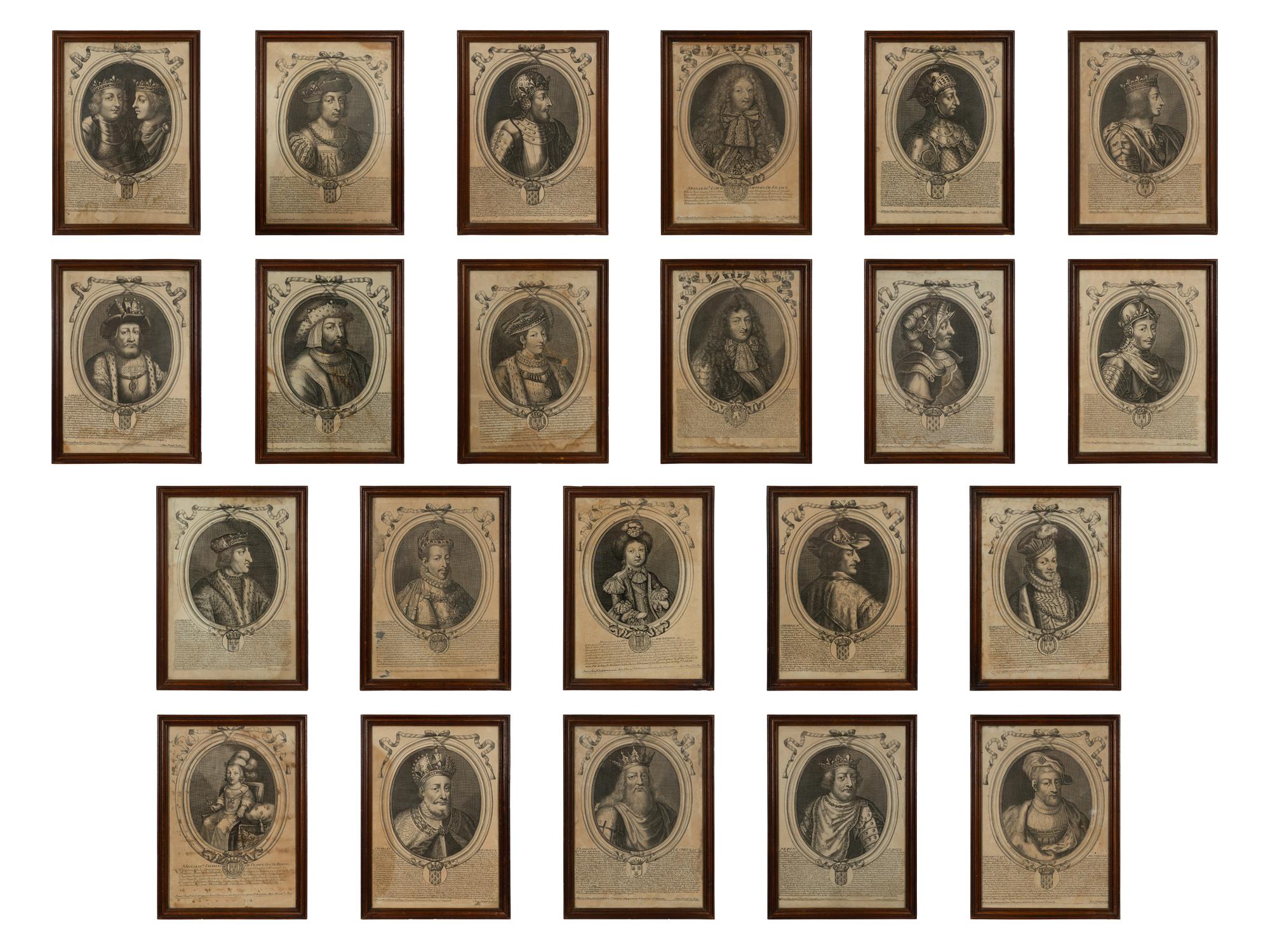 A Set of Twenty-Two Framed French Engravings