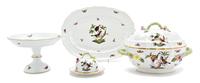 Three Herend Porcelain Articles, Width of tureen 12 1/2 inches.