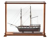 A Painted Wood Cased Scale Model of the U.S. Brig President Adams