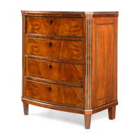 A Russian or Baltic Neoclassical Brass Mounted Mahogany Chest of Drawers