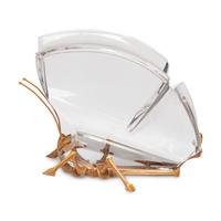 A Steuben Glass and 18 Karat Gold Butterfly Sculpture