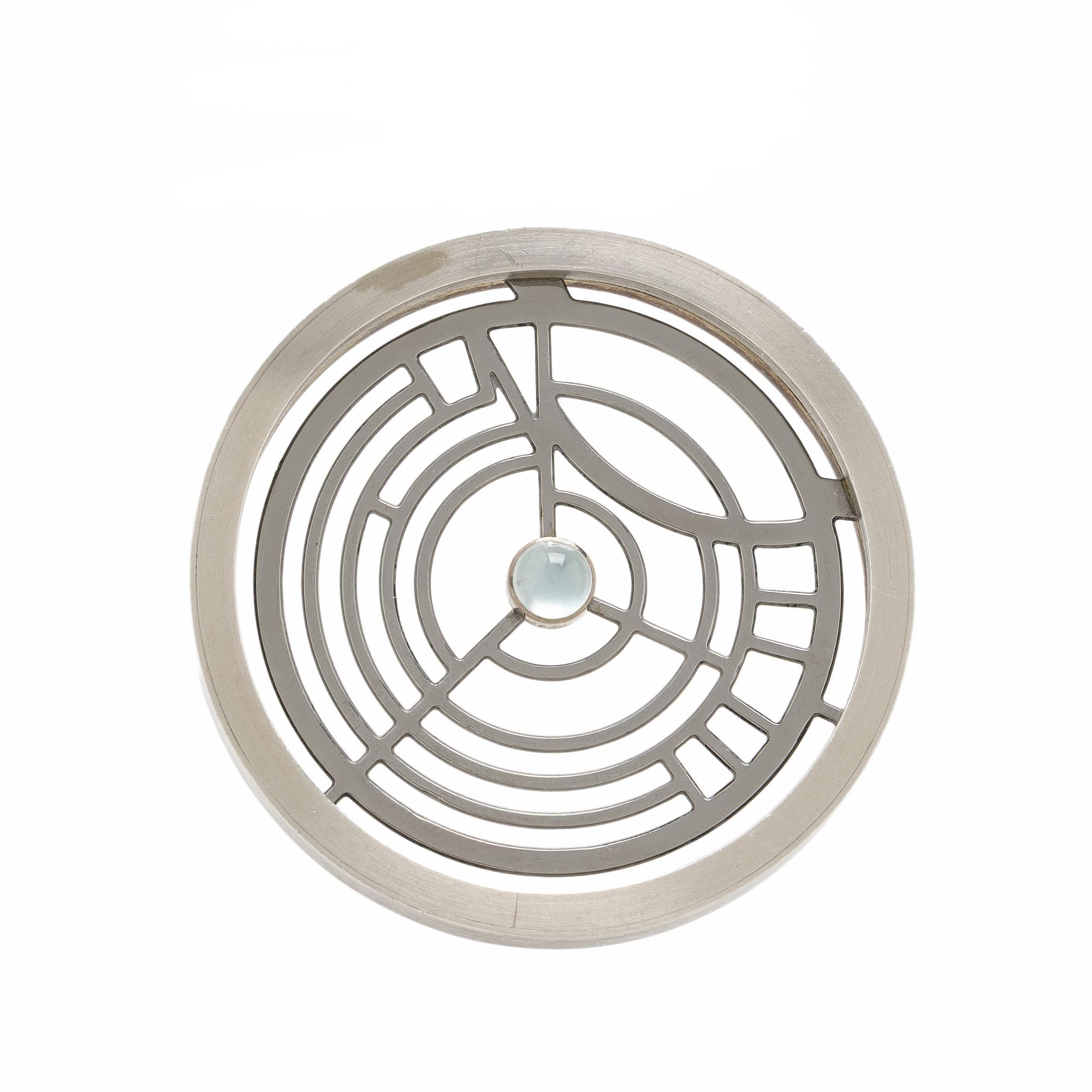 Wendy Ramshaw, White Metal and Moonstone Brooch