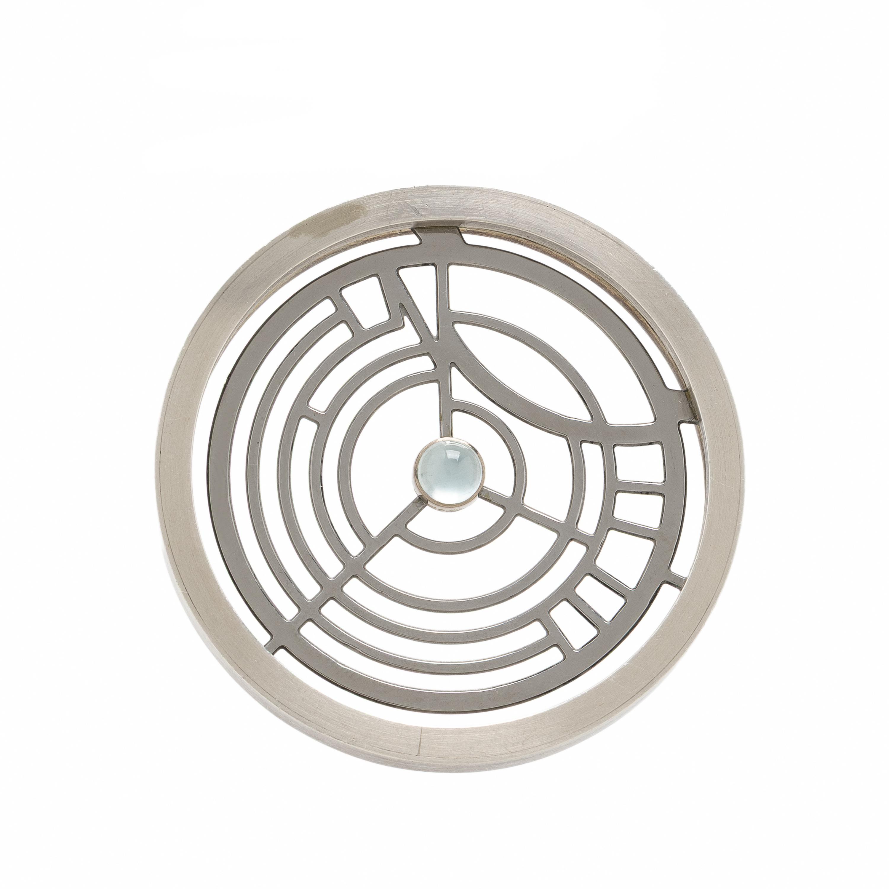 Wendy Ramshaw, White Metal and Moonstone Brooch
