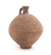 A Cypriot Globe Form Pottery Vessel. Height 4 1/2 x diameter 3 1/2 inches.