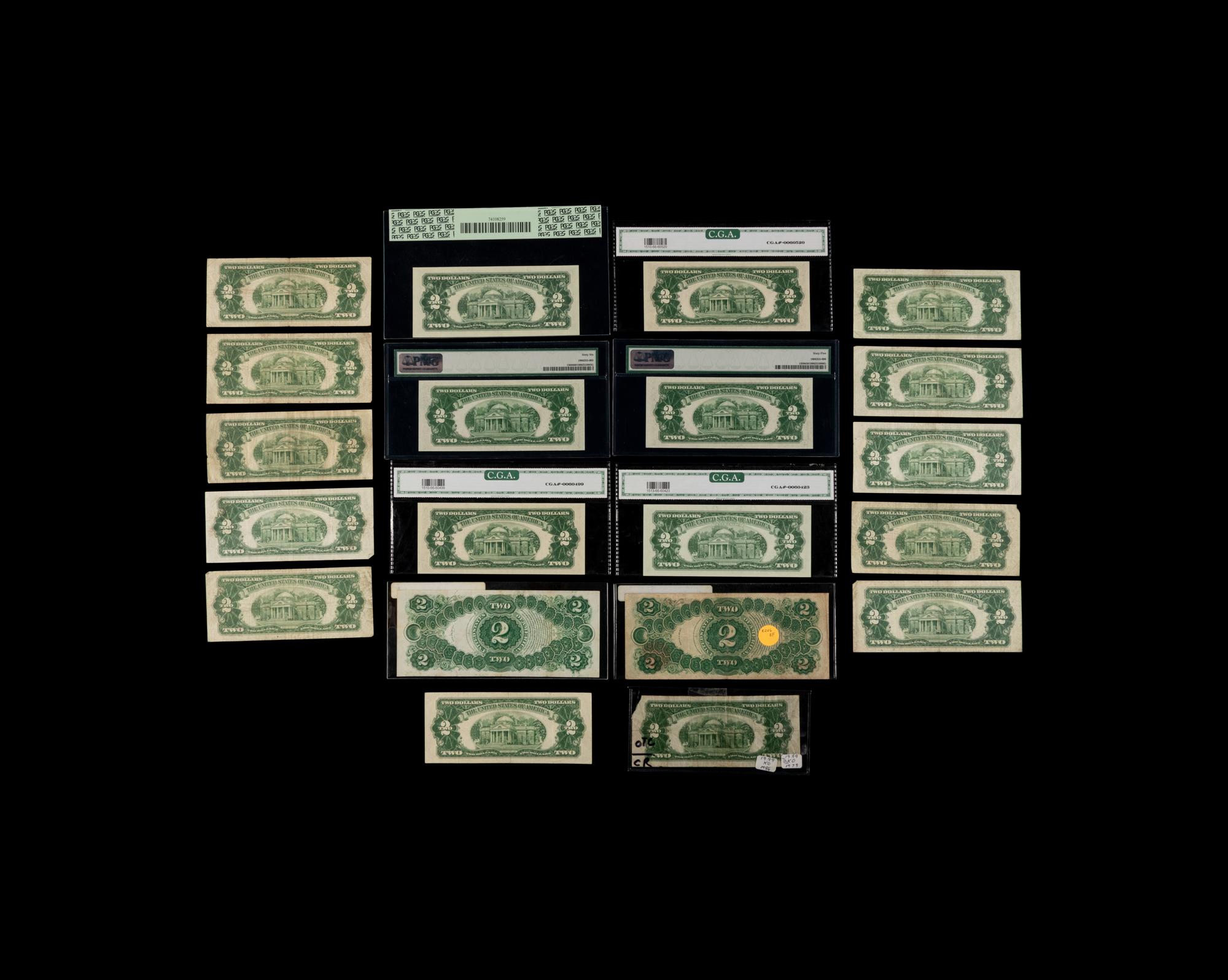A Group of Twenty $2 Legal Tender Notes