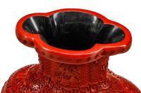 A Pair of Chinese Carved Red Lacquer Vases