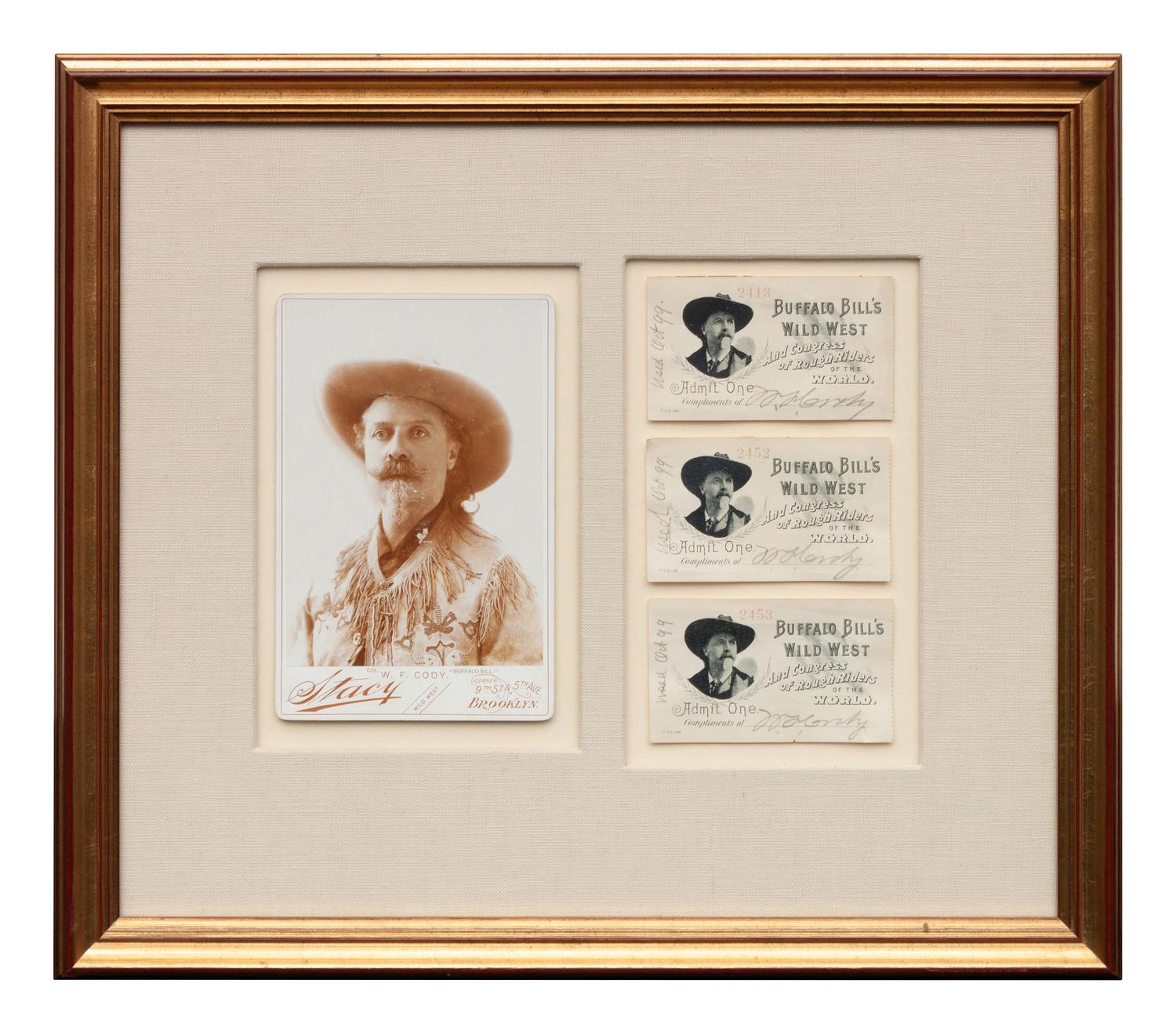 Set of Framed Buffalo Bill Memorabilia