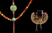 Two Chinese Jewelry and A Chinese Embroidered Silk Purse