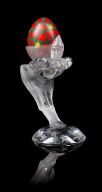 A Sevres Molded and Frosted Glass Figure Height 7 7/8 inches