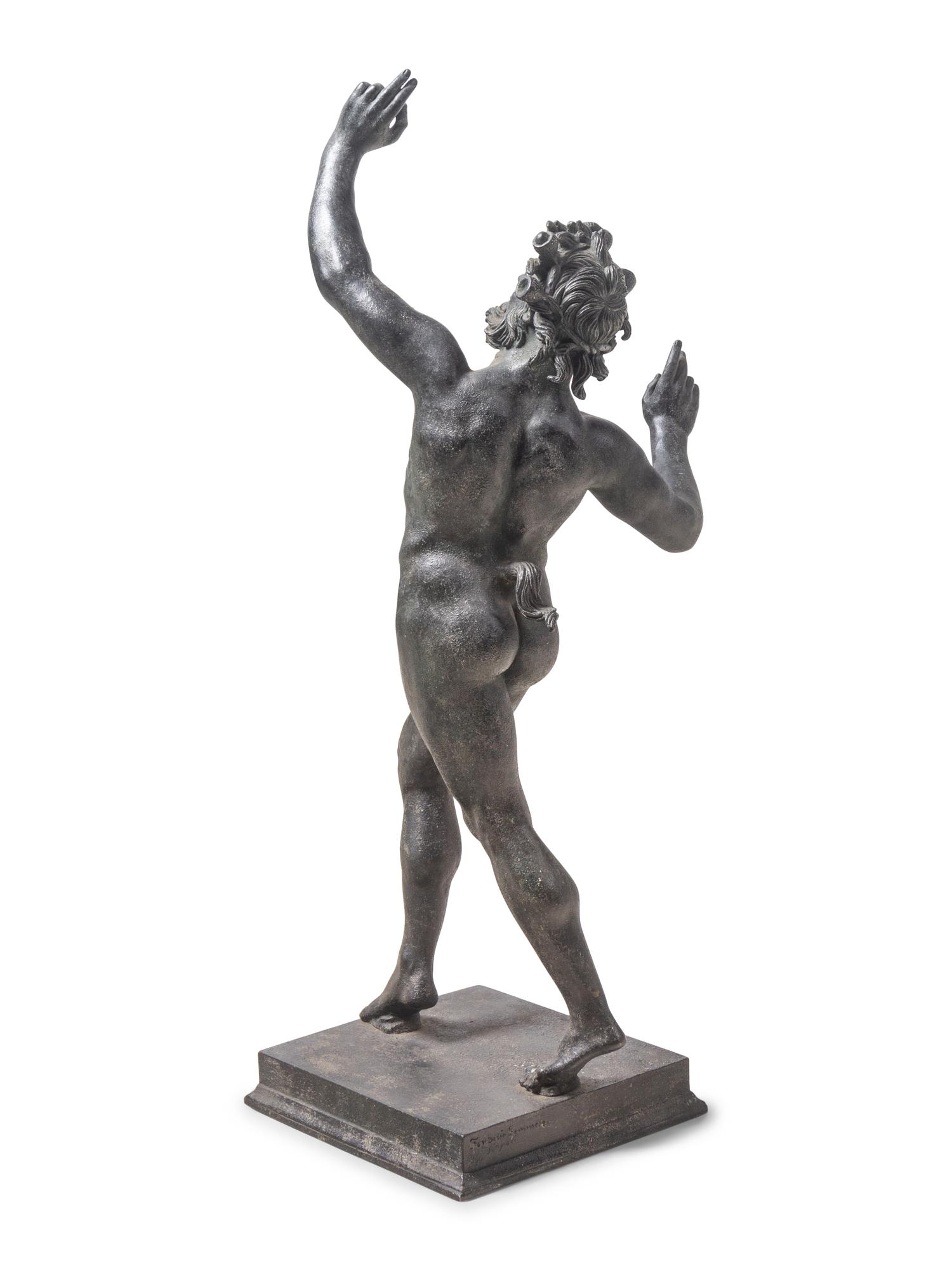 An Italian Grand Tour Bronze of the Dancing Faun of Pompeii