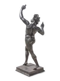 An Italian Grand Tour Bronze of the Dancing Faun of Pompeii