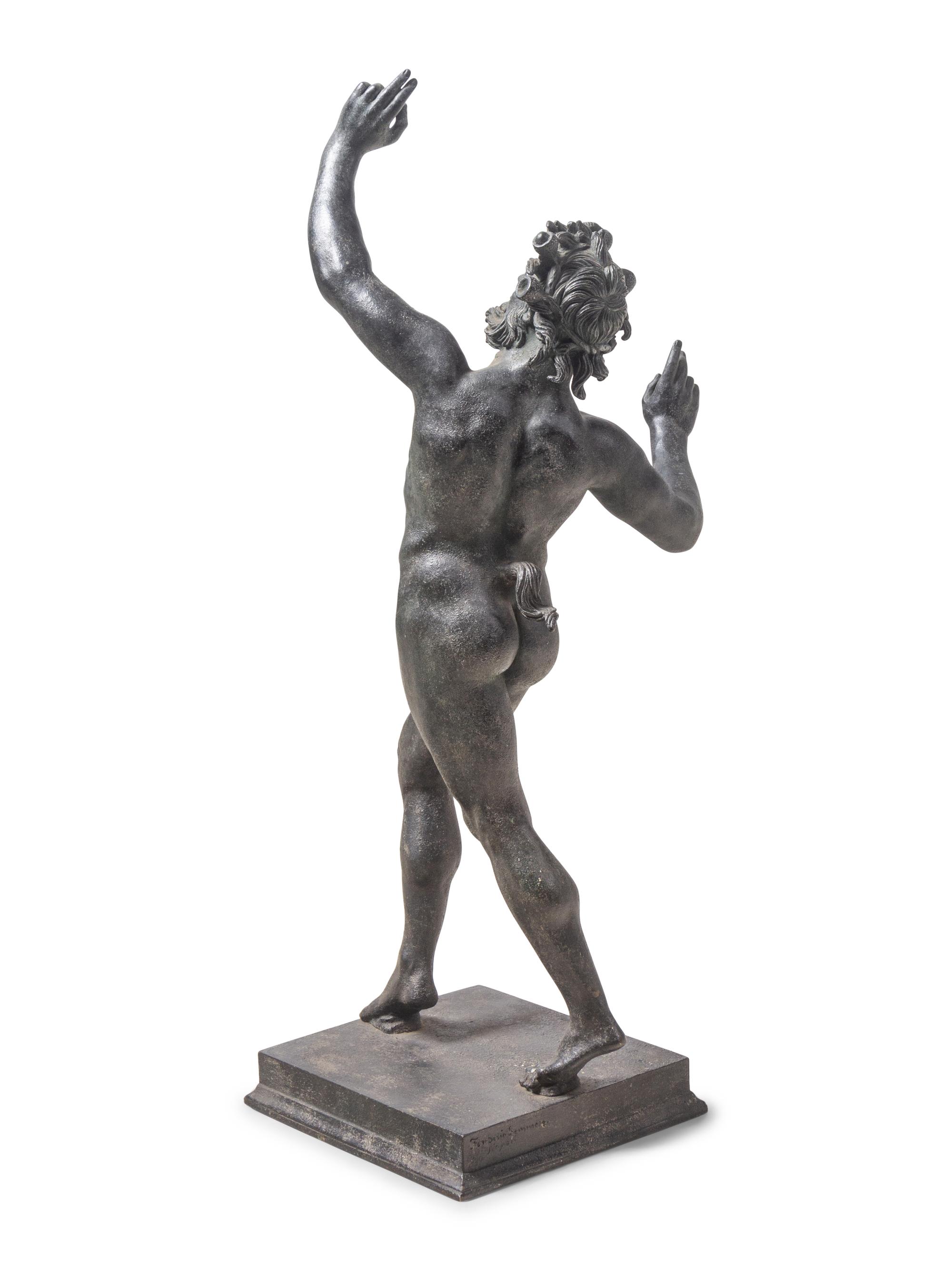 An Italian Grand Tour Bronze of the Dancing Faun of Pompeii