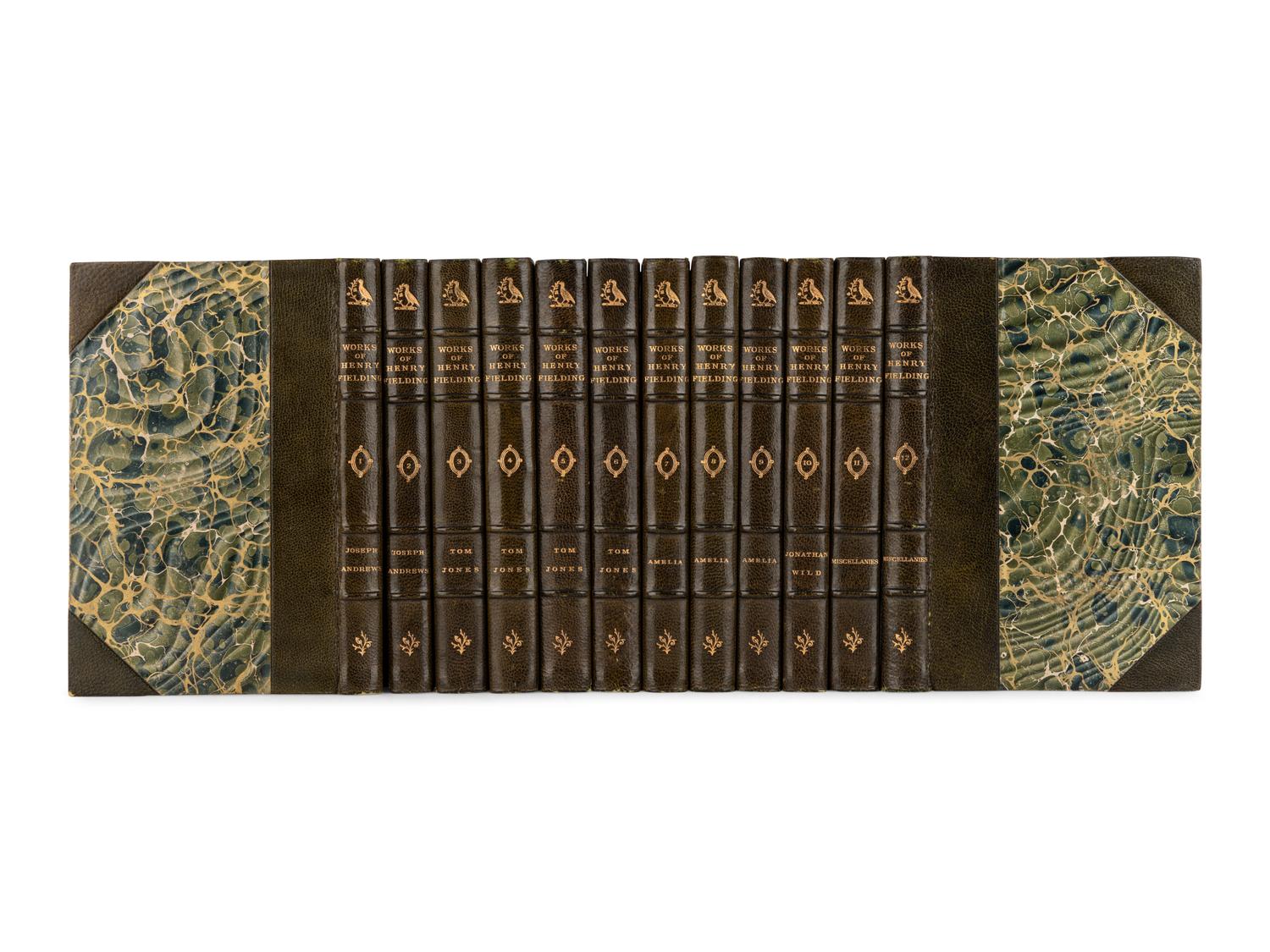 [BINDINGS]. FIELDING, Henry (1707-1754). The Works of Henry Fielding . George Saintsbury, editor. London: J.M. Dent & Co., 1893.