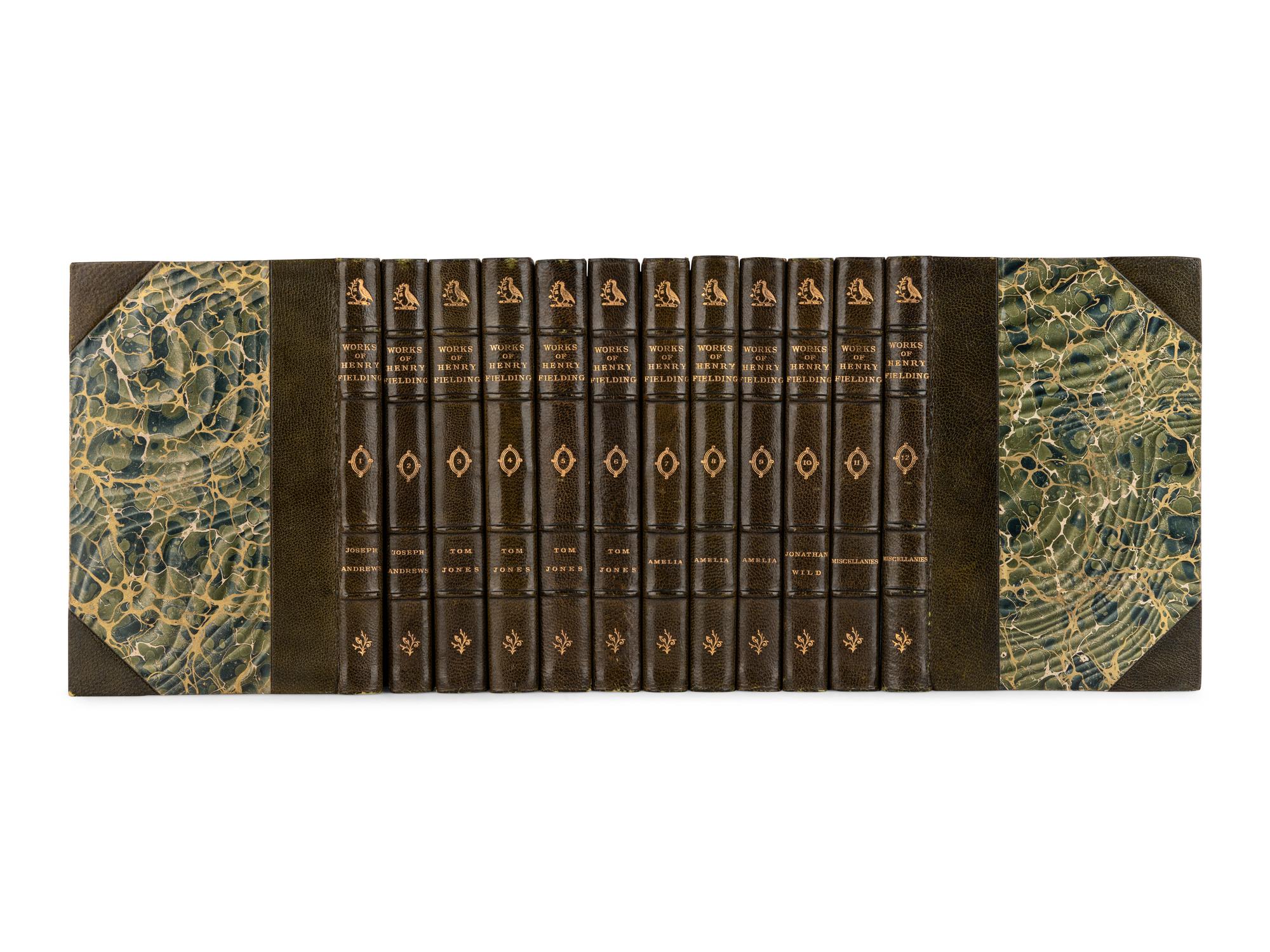 [BINDINGS]. FIELDING, Henry (1707-1754). The Works of Henry Fielding . George Saintsbury, editor. London: J.M. Dent & Co., 1893.
