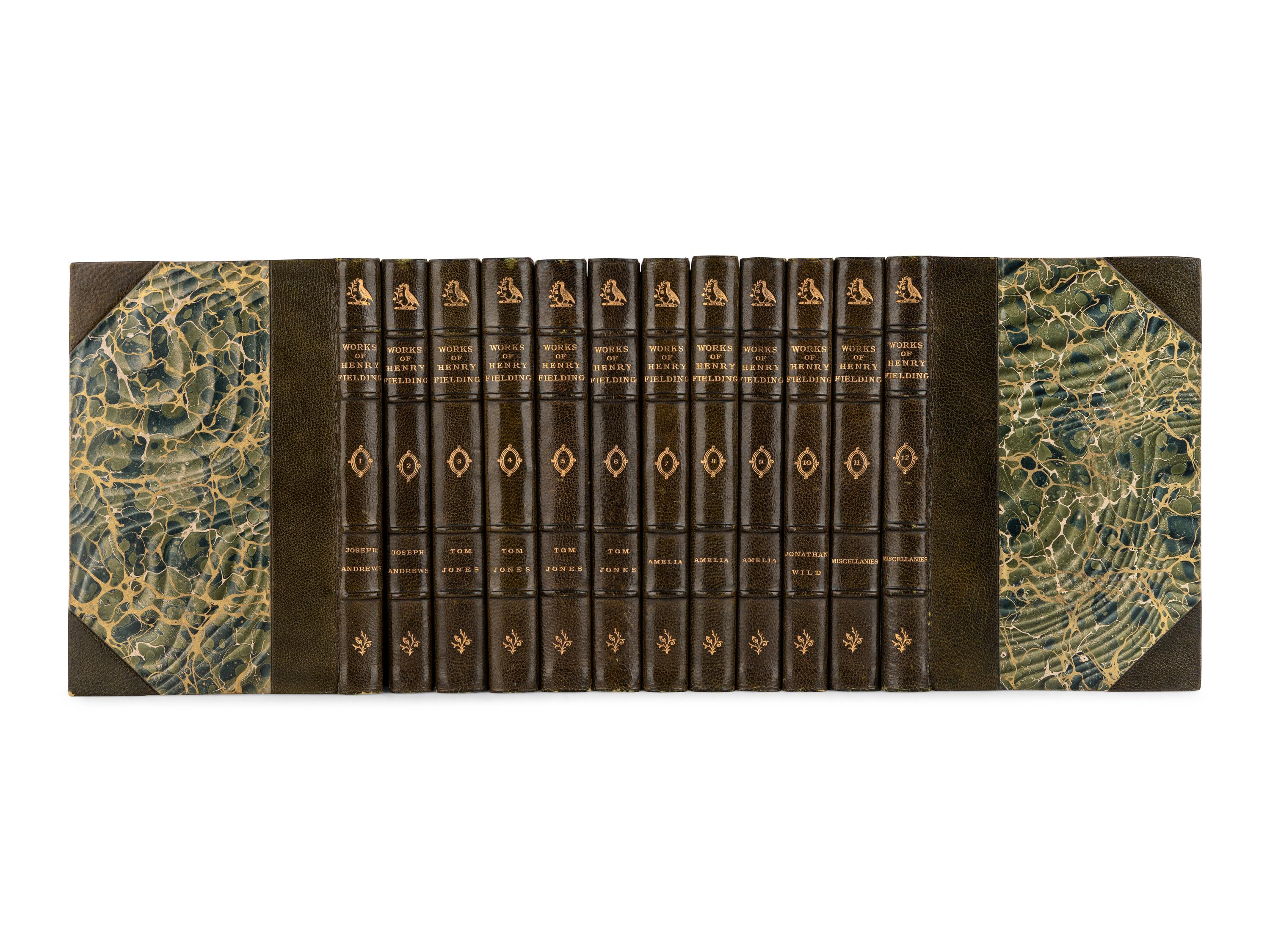 [BINDINGS]. FIELDING, Henry (1707-1754). The Works of Henry Fielding . George Saintsbury, editor. London: J.M. Dent & Co., 1893.