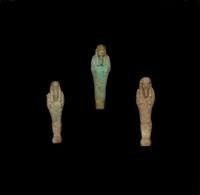 A Collection of Four Egyptian Faience Shabti Figures