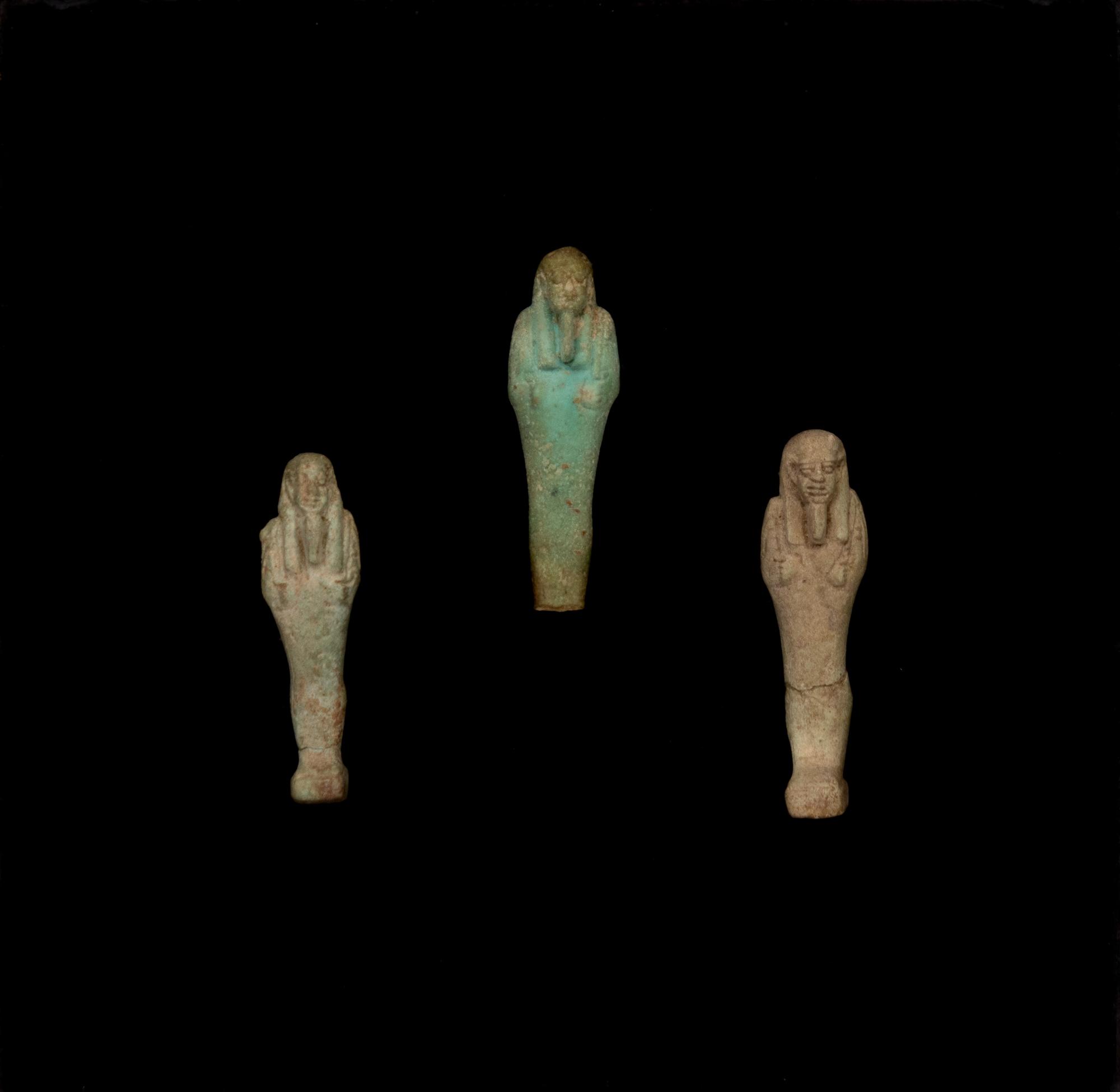 A Collection of Four Egyptian Faience Shabti Figures