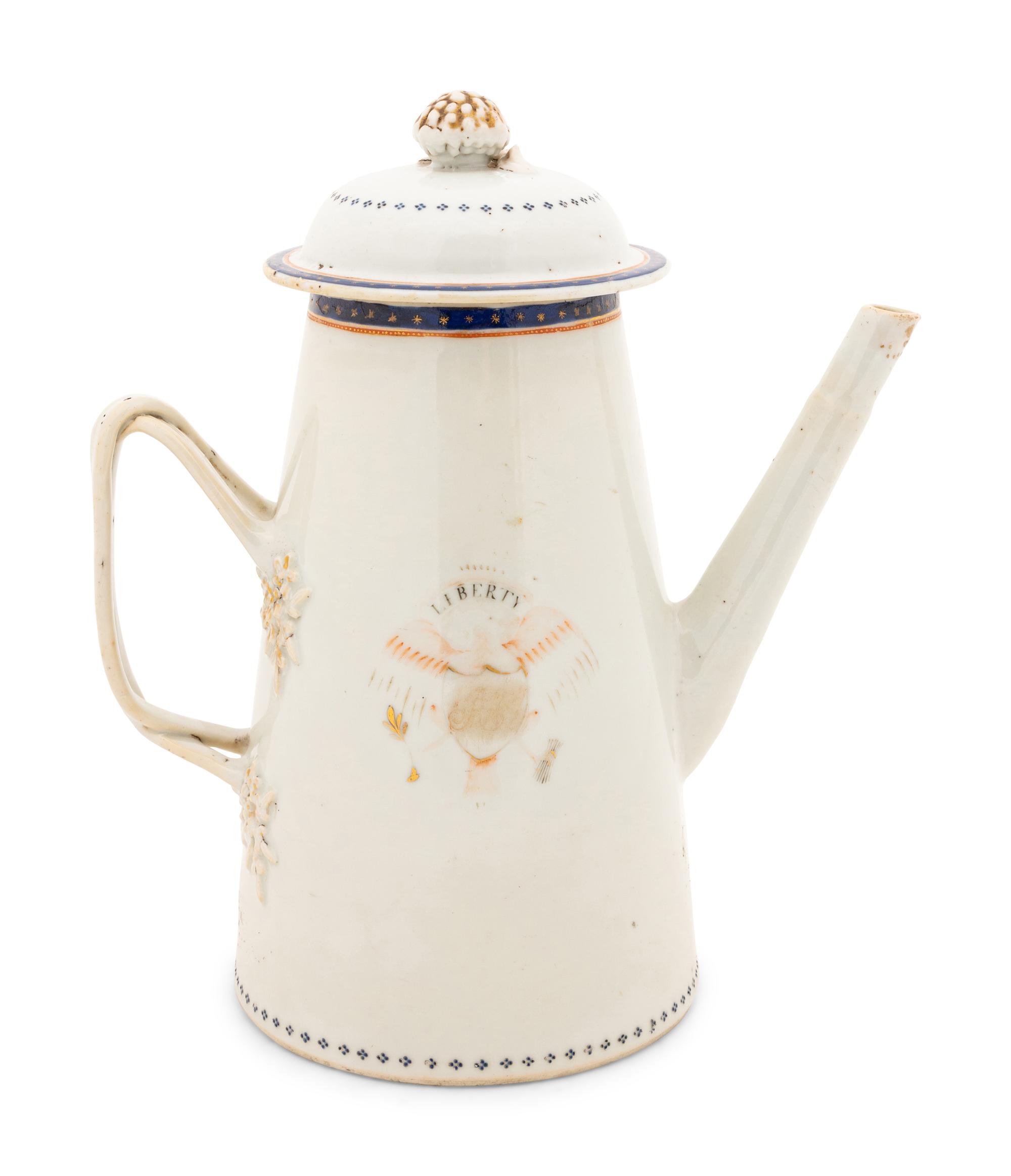 A Chinese Export Porcelain Coffee Pot