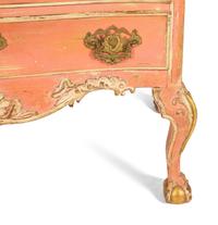 A Portuguese Painted and Parcel Gilt Commode