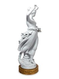 A Pair of Gilt Metal Mounted Bisque Porcelain Figures