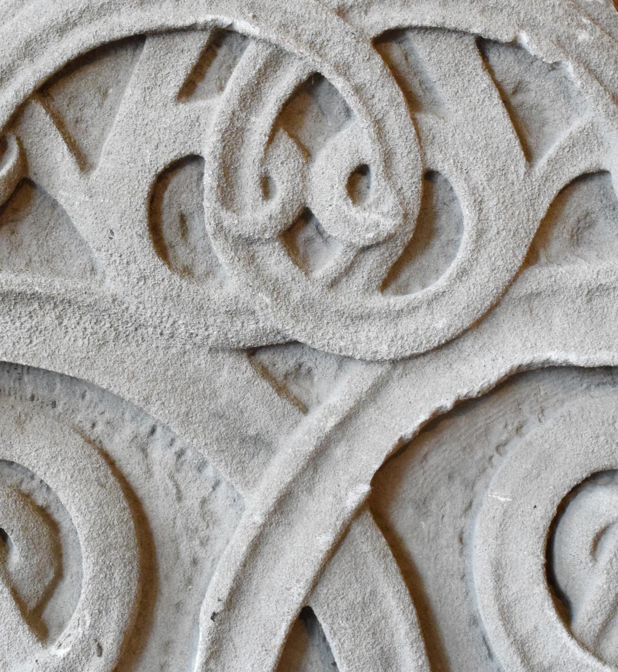 A Monumental Carved Limestone Pediment 80" W x 4.5" D x 62" H — United States, Circa 1880