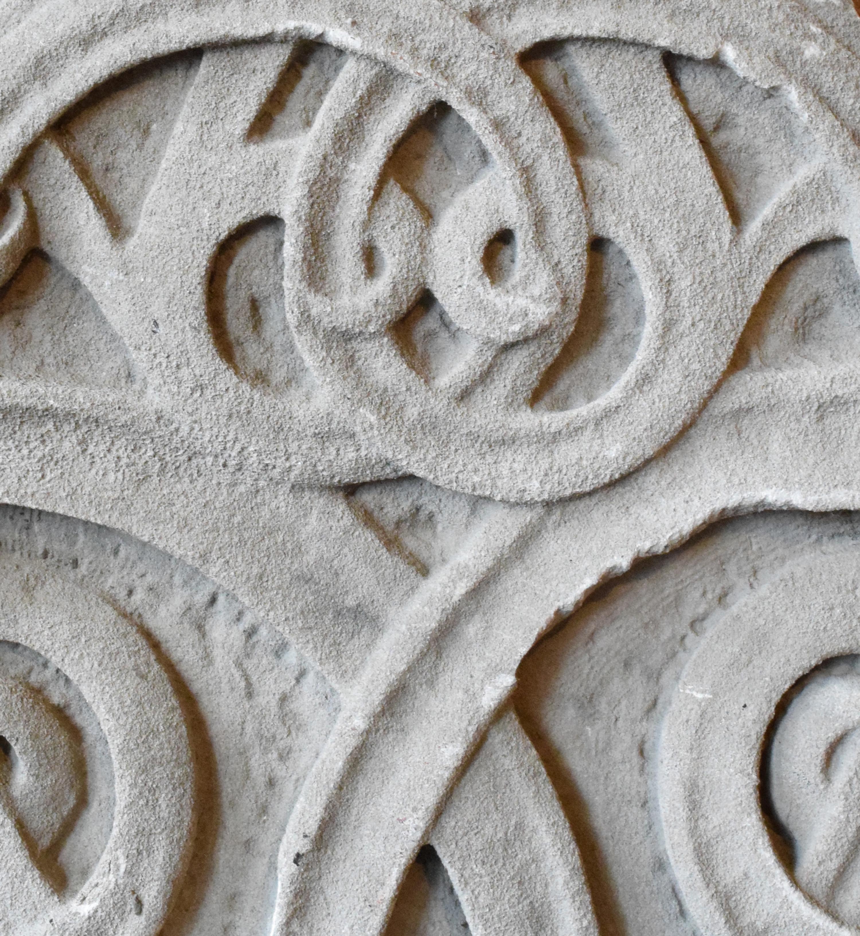 A Monumental Carved Limestone Pediment 80" W x 4.5" D x 62" H — United States, Circa 1880