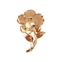 YELLOW GOLD AND DIAMOND ROSE BROOCH