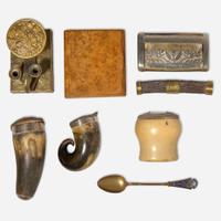 A collection of five smoking and table articles 18th / 19th century