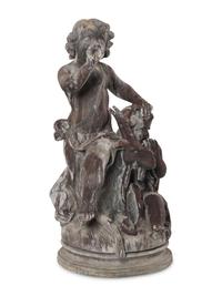 A Cast Lead Figural Group