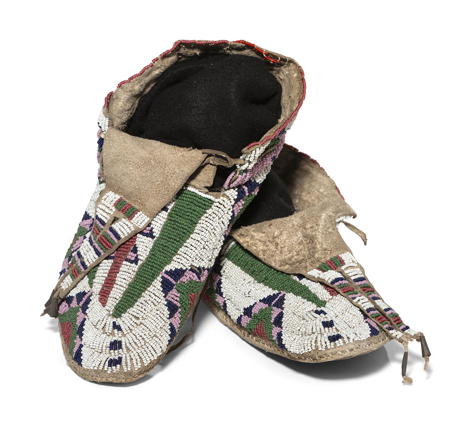 Sioux Beaded Hide Moccasins