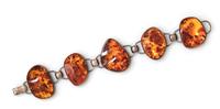 A Modernist Sterling Silver Amber Bracelet, Einer Fehrn, 53.50 dwts.