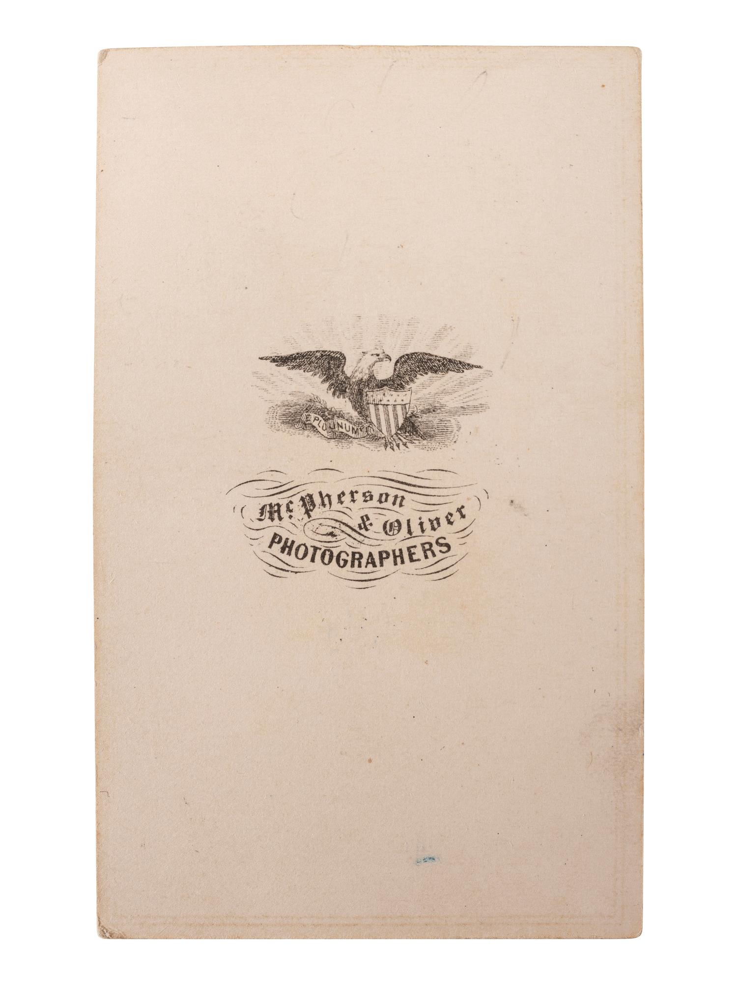 MCPHERSON & OLIVER, photographers. CDV of thatched house in Houma, LA. [New Orleans, LA: ca 1860s].