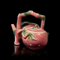 An Unusual "Double Peach" Porcelain Teapot, Seifu Yohei III or IV, Meiji/Taisho Period