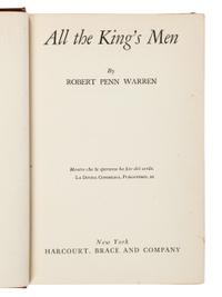 WARREN, Robert Penn (1905-1989). All The King's Men . New York: Harcourt, Brace and Company, 1946.