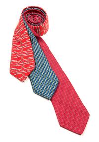 A Group of Three Hermes Silk Ties, 3.15" wide.