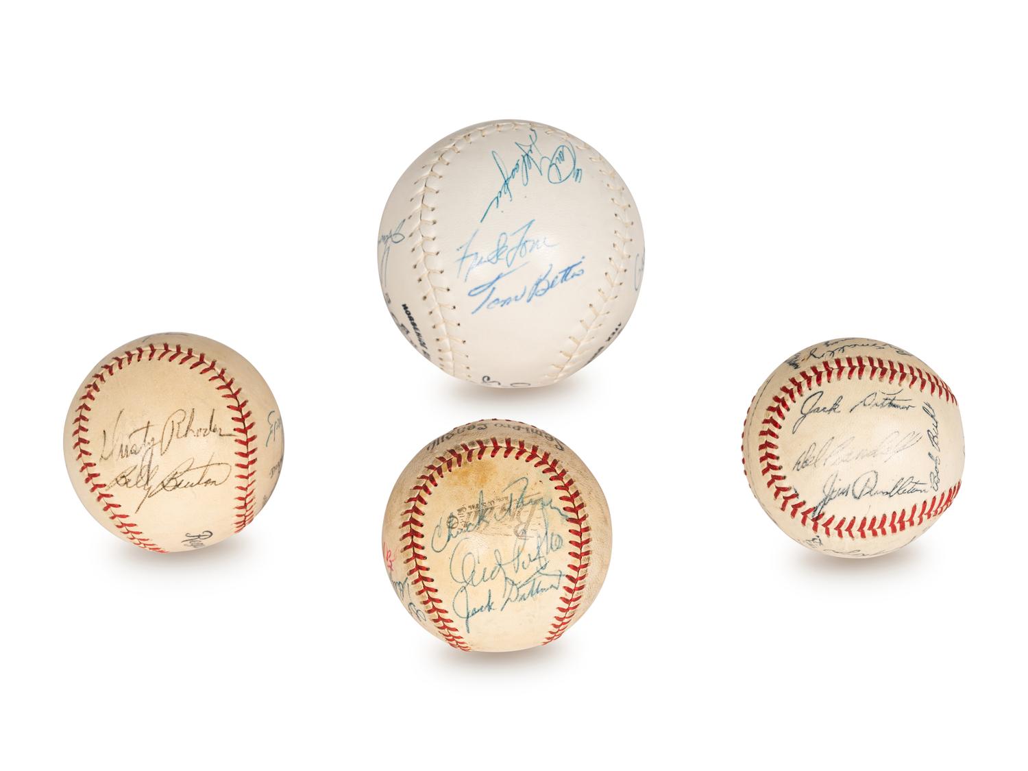 A Group of Signed Autograph Baseballs and One Signed Autograph Softball,