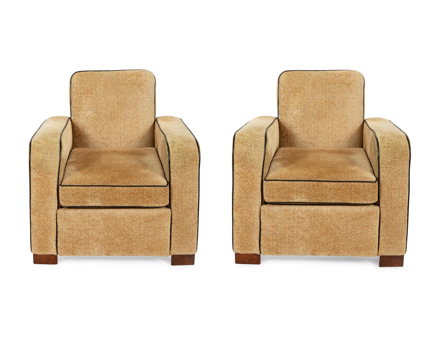 A Pair of French Art Deco Club Chairs