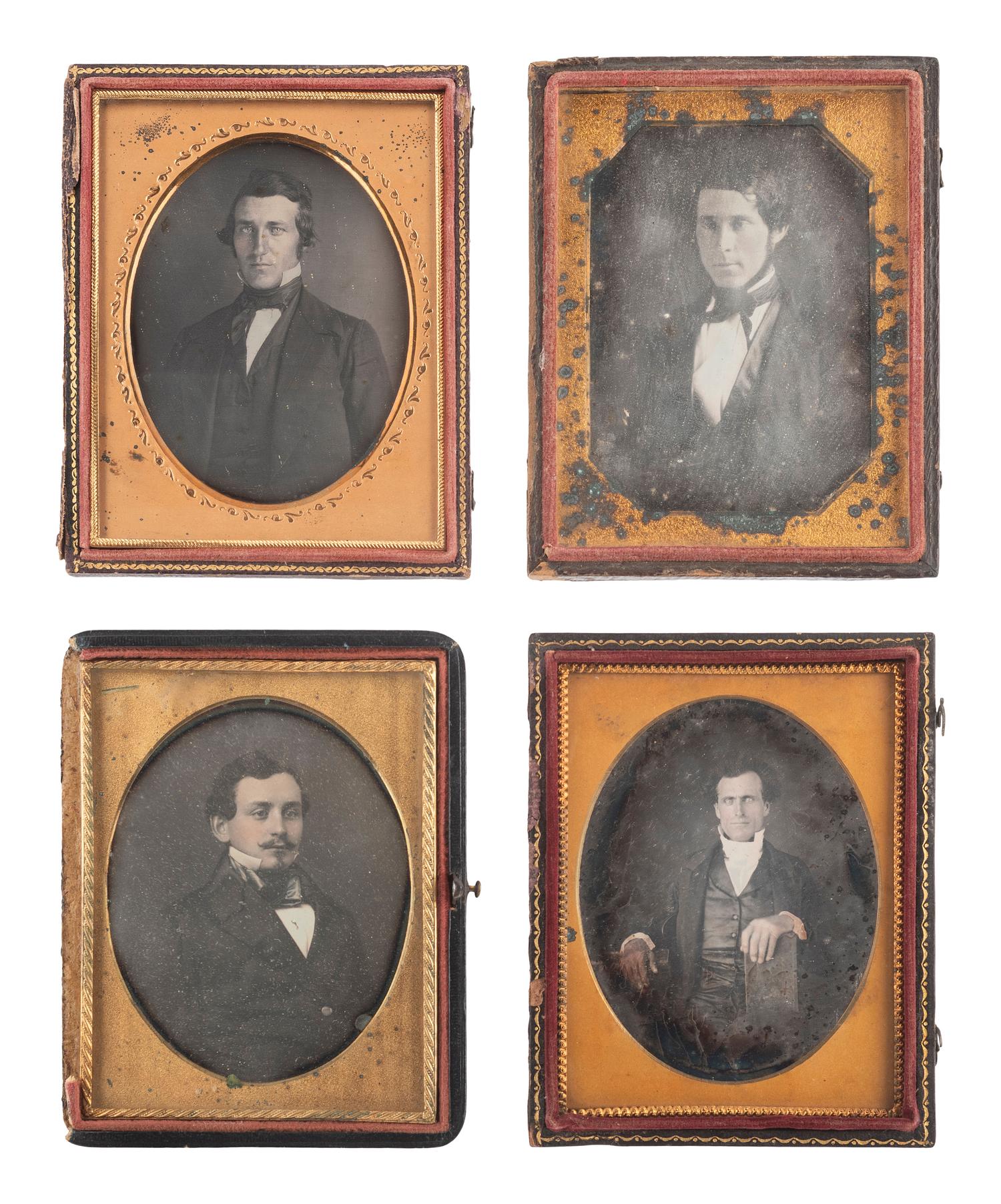 [EARLY PHOTOGRAPHY]. 16 quarter plate daguerreotypes of men, incl. examples by CAHILL and WHITNEY.