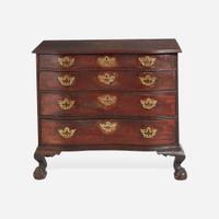 A Chippendale carved mahogany oxbow chest of drawers New England, probably Boston, MA, circa 1770