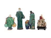 A Group of Chinese Sancai Glazed Pottery Figures
