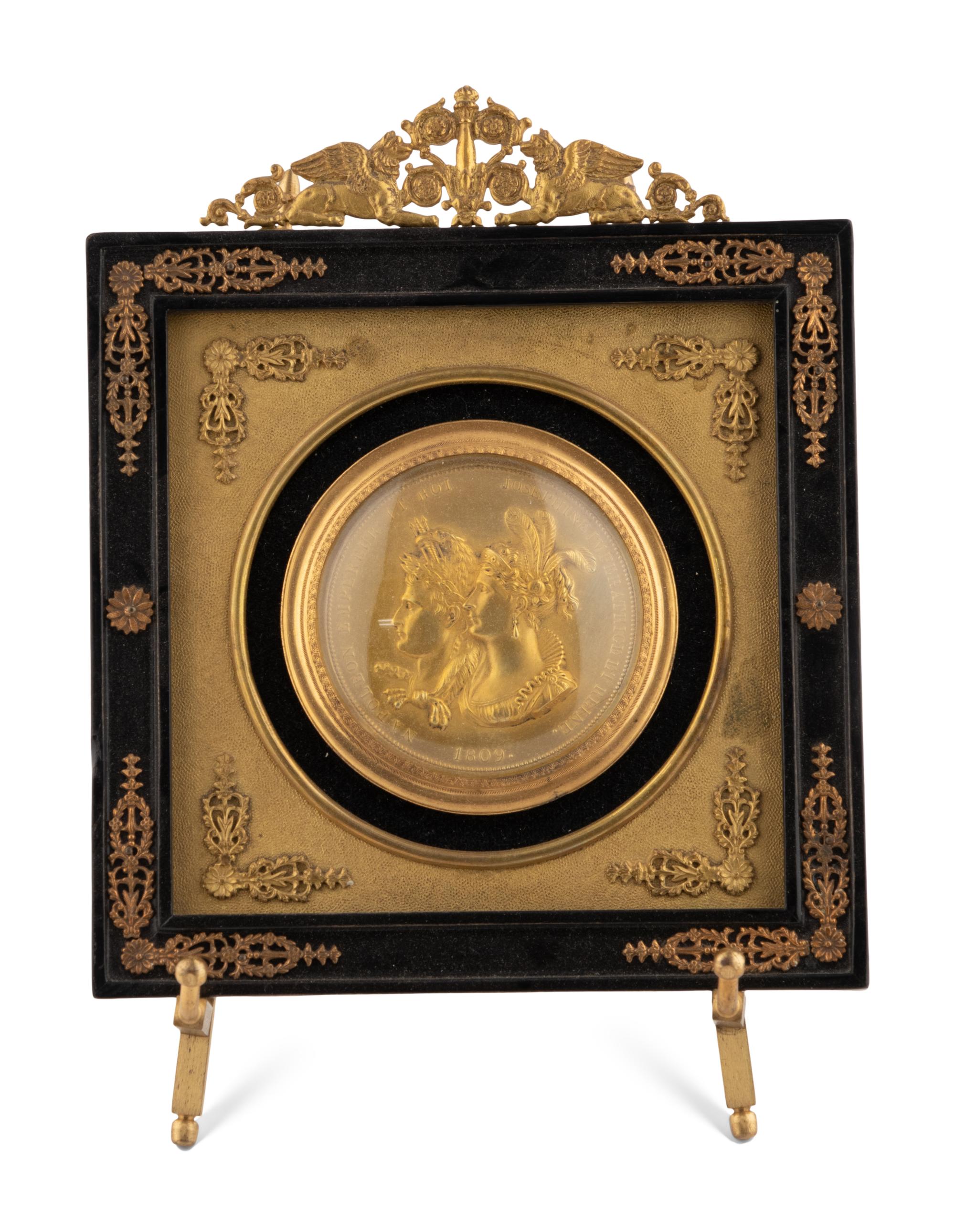 A Napoleonic Gilt Bronze Medallion