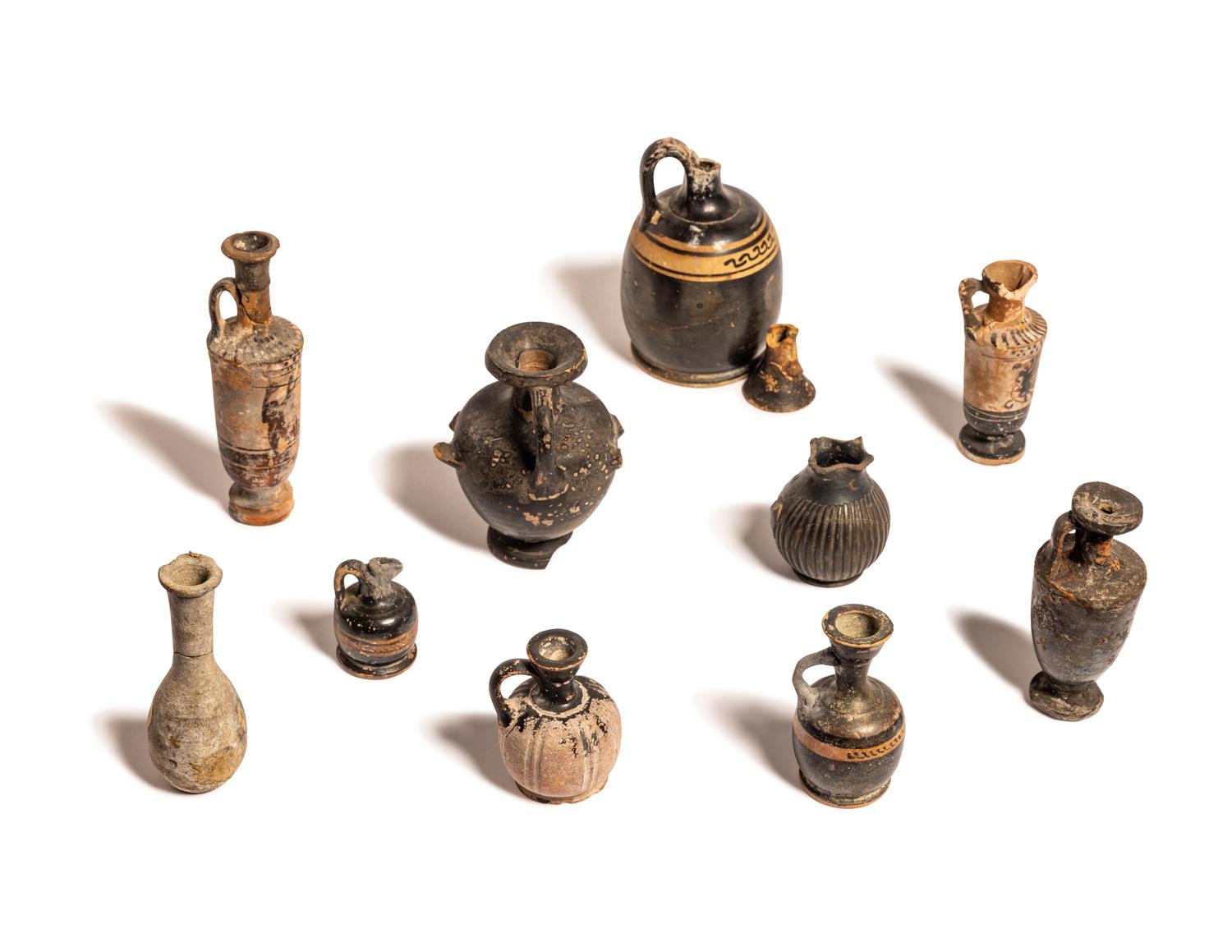 A Group of Eleven Greek Pottery Vessels